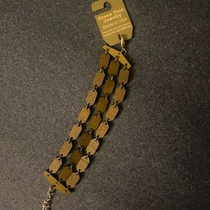 Green Tea Wood Bracelet New with Tags